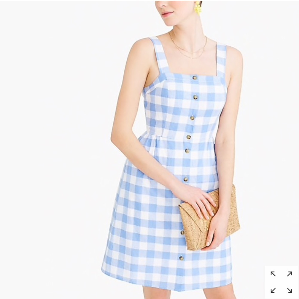 J. Crew Button-front dress in linen-cotton